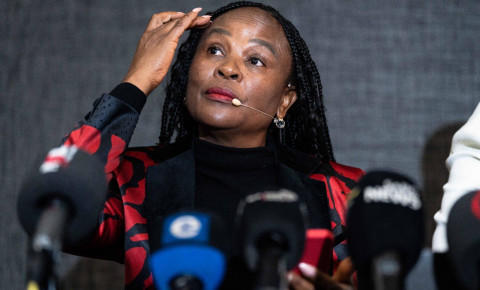 FILE: Suspended Public Protector Busisiwe Mkhwebane on 13 June 2023 releases supposed audio clips about alleged R600,000 bribery attempt by ANC members of Parliament and the chairperson of the Section 194 Parliamentary inquiry into her fitness to hold office. Picture: Jacques Nelles/Eyewitness News