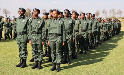 Gauteng's crime prevention wardens during a graduation ceremony on 4 June 2023. Picture: @GP_CommSafety/Twitter