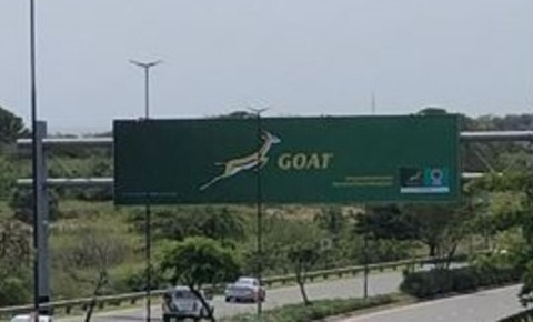 FNB's 'GOAT' billboard for the Springboks - Image supplied