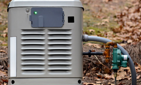 A home backup generator for use during power outages 123rf