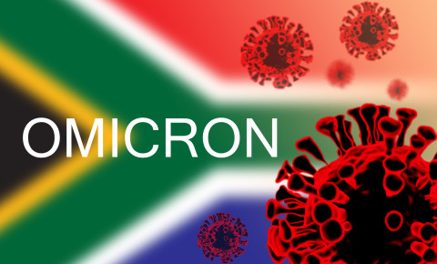 Omicron South Africa African flag 123rf