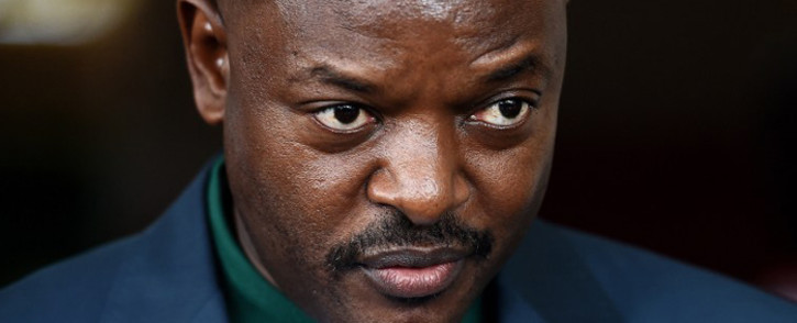 FILE: Burundi's President Pierre Nkurunziza stands at the Presidential office in Bujumbura on 17 May 2015. Picture: AFP.