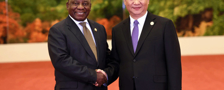 President Cyril Ramaphosa with Chinese President Xi Jinping at the Forum on China-Africa Cooperation Summit in Beijing. Picture: Dirco.
 
