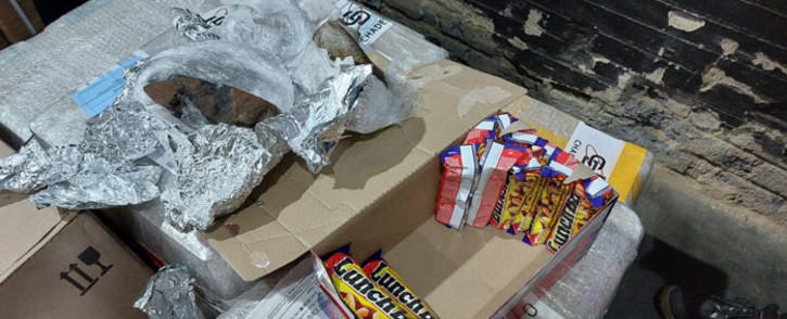 A man attempted to smuggle rhino horns in a box of chocolates. He was arrested at the OR Tambo International Airport on 23 December 2021. The horns were destined for Shandong province in China. Picture: Supplied
