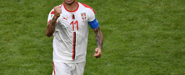 Serbia's defender Aleksandar Kolarov celebrates after scoring during the Russia 2018 World Cup Group E football match between Costa Rica and Serbia at the Samara Arena in Samara on 17 June, 2018. Picture: AFP.
