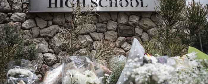 Flowers laid outside Parktown Boys' High School on 20 January 2020 after one of its pupils Enock Mpianzi died at a school camp in the North West. Picture: Abigail Javier/Eyewitness News