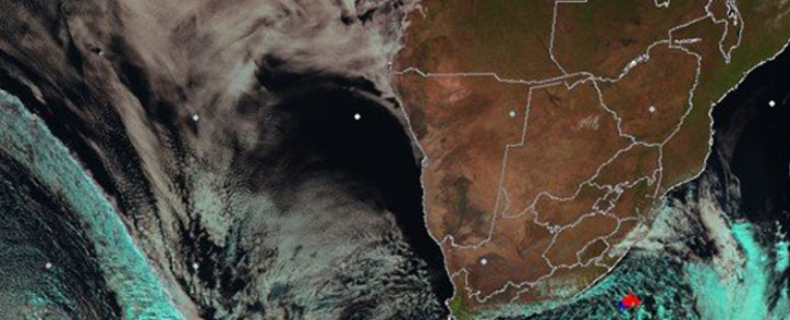 A satellite image from the South African Weather Service shows an approaching cold front, which was expected to make landfall on 23 July 2019. Picture: @SAWeatherServic/Twitter.