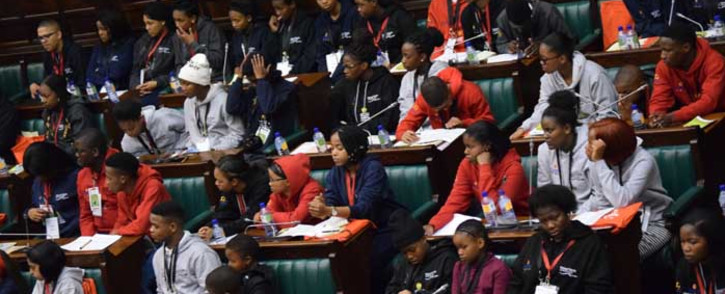 Young people attending the 2018 Nelson Mandela Children’s Fund and Parliament Youth Summit. Picture: @NMCF_SA/Twitter.