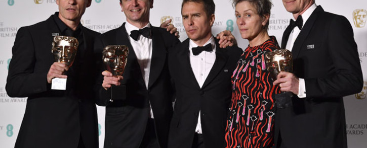 FILE: The cast and crew of 'Three Billboards Outside Ebbing, Missouri' at the British Academy Film Awards (Baftas) at the Royal Albert Hall in London on 18 February, 2018. Picture: AFP.