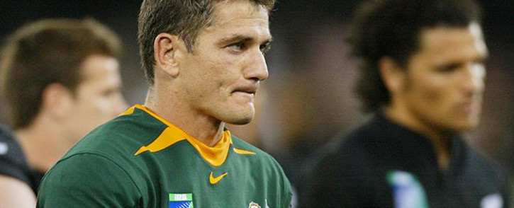 FILE: Joost van der Westhuizen at the end of the Rugby World Cup quarter-final match between New Zealand and South Africa in Melbourne on 8 November 2003. New Zealand beat South Africa 29-9. Picture: AFP.