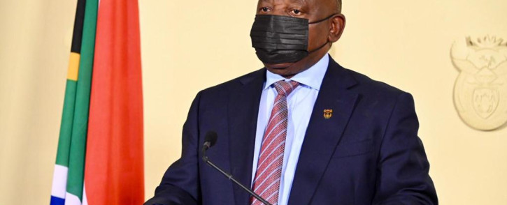 President Cyril Ramaphosa during his address on 27 June 2021 where he announced the country would be moving to adjusted alert level 4 as the third wave of coronavirus pandemic grips the country. Picture: GCIS