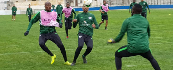 Members of Bafana Bafana practice ahead of their match against Libya for the 2019 Africa Cup of Nations qualifier. Picture: @BafanaBafana/Twitter