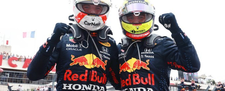Redbull driver Max Verstappen won the French Grand Prix on Sunday 20 June 2021 in Le Castellet, while teammate Sergio Perez came in third. Picture: Twitter/@redbullracing