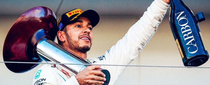 Mercedes F1 driver Lewis Hamilton celebrates victory at the Japanese Grand Prix on 7 October 2018. Picture: @LewisHamilton/Twitter
