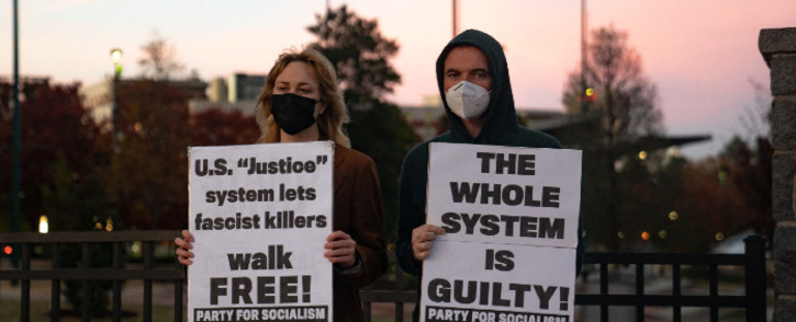Demonstrators gather to protest the acquittal of Kyle Rittenhouse on November 20, 2021 in Atlanta, Georgia. PICTURE: Megan Varner/Getty Images/AFP
