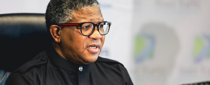  Transport Minister Fikile Mbalula at a press briefing on 27 August 2021. Picture: @MbalulaFikile/Twitter.