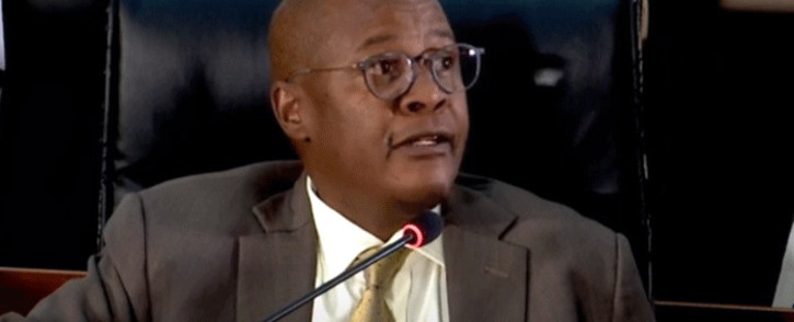 Former Eskom CEO Brian Molefe appears at the state capture inquiry on 3 March 2021. Picture: SABC/YouTube.