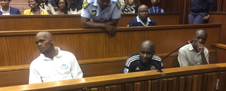 FILE: Admore Ndlovu, Thabo Nkala and Mduduzi Mathibela Lawrence await proceedings in the South Gauteng High Court. Picture: Thando Kubheka/EWN.