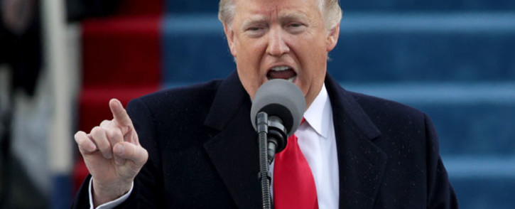 FILE: Donald Trump makes his first speech after being inaugurated as US president. Picture: AFP.