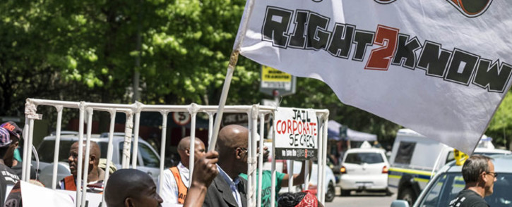 FILE: Right to Know will be handing over their memorandum to officials at the Office of the Interception Centres in Sandton later this morning. Picture: Shayne Robinson.