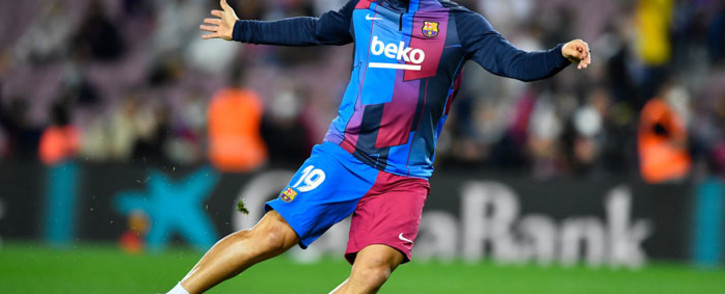 FILE: Barcelona forward Kun Aguero warms up before the Spanish League football match between FC Barcelona and Deportivo Alaves at the Camp Nou stadium in Barcelona on 30 October 2021. Picture: Pau BARRENA/AFP