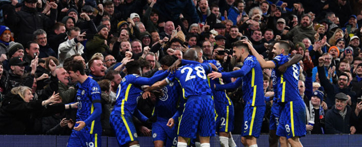 Chelsea players celebrate a goal against Tottenham during their English Premier League match on 23 January 2022. Picture: @ChelseaFC/Twitter