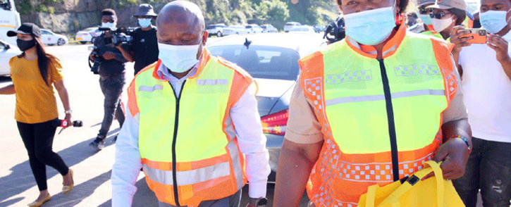 KZN Premier Sihle Zikalala and KZN MEC for Transport, Community Safety and Liaison Peggy Nkonyeni gearing up for the Easter weekend on the roads. Picture: Nkosikhona Duma/Eyewitness News.