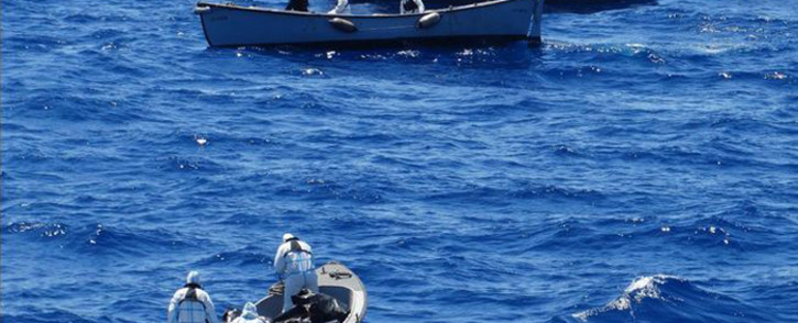 The Italian Navy rescued migrants off its coast on 23 June 2016. Picture: @ItalianNavy