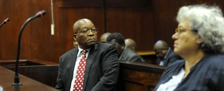 FILE: Former South African President Jacob Zuma, along with co-accused, Thales representative Christine Guerrier, appeared in the Durban High Court on 8 June 2018. Picture: Felix Dlangamandla/Pool.