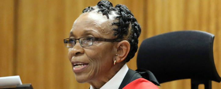 FILE: Judge Thokozile Masipa reads her judgement during sentencing of Oscar Pistorius at the High Court in Pretoria on 21 October 2014. Picture: Pool.