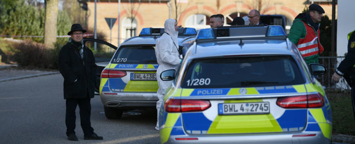 German police are seen at the site where a shooter, believed to have a personal motive, launched an assault on 24 January 2020 in the town of Rot am See in southwestern Germany. Picture: AFP