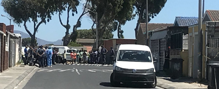 FILE: Police at Begonia Street in Mitchells Plain where a murder-suicide took place involving a Cape Town police officer. Picture: Shamiela Fisher/EWN.