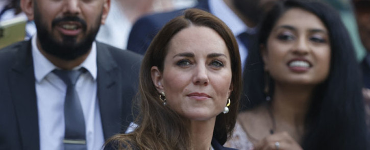 Britain's Catherine, Duchess of Cambridge, sits in the royal box before Tunisia's Ons Jabeur and Spain's Garbine Muguruza play their women's singles third round match on the fifth day of the 2021 Wimbledon Championships on 2 July 2021. Picture: Adrian DENNIS/AFP