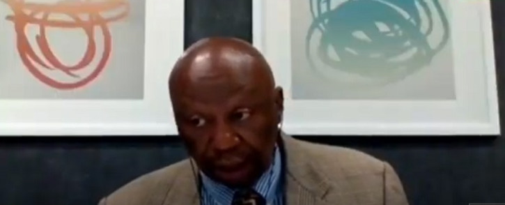 A screenshot of former Transnet board chair Mafika Mkhwanazi at the state capture commission on Friday 16 October 2020. Picture: SABC Digital News/Youtube