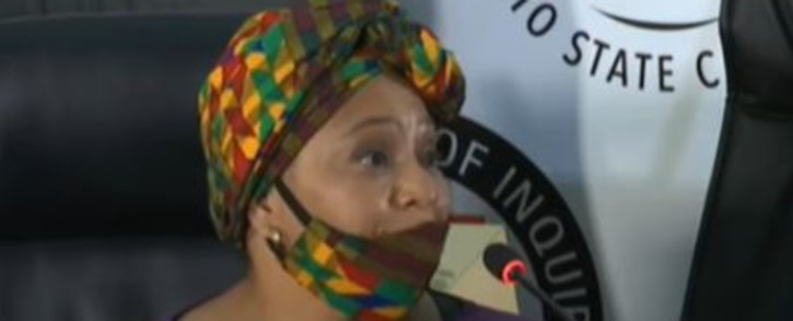 Former Minister Nomvula Mokonyane's former PA Sandy Thomas at the State Capture Commission on Monday, 31 August 2020. Picture: YouTube Screengrab