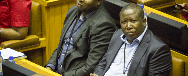 EFF Chief Whip Floyd Shivambu and Leader Julius Malema. Picture: Thomas Holder/EWN.