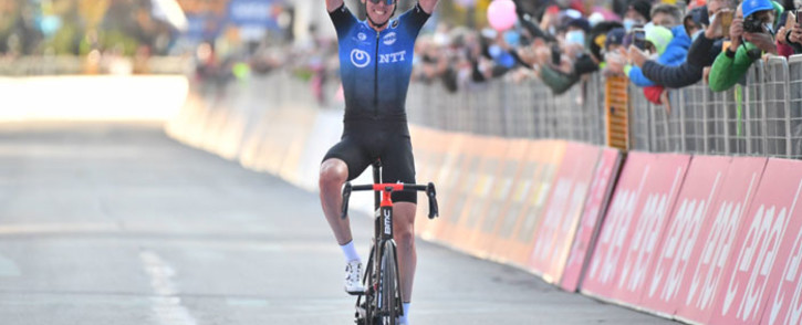 NTT Pro Cycling's Ben O'Connor wins stage 17 of the Giro d'Italia on 21 October 2020. Picture: @giroditalia/Twitter