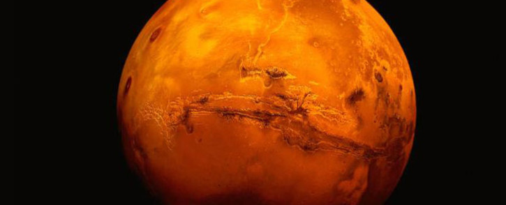 A CNN video screengrab of the planet Mars.