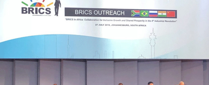 Brazil, Russia, India, China and South Africa (BRICS) leaders. Picture: @BRICS_10/Twitter.