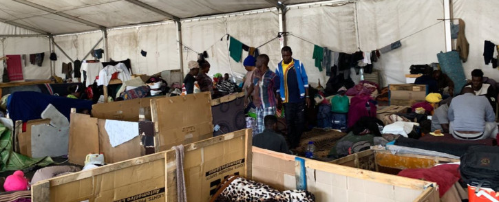 Foreign nationals living at the Paint City Bellville site on 30 April 2021. Picture: Kaylynn Palm/Eyewitness News.