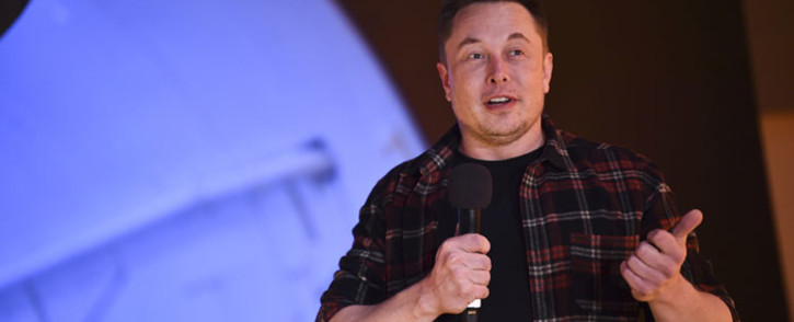 FILE: Elon Musk, co-founder and chief executive officer of Tesla Inc., speaks during an unveiling event for the Boring Company Hawthorne test tunnel in Hawthorne, south of Los Angeles, California on 18 December 2018. Picture: AFP