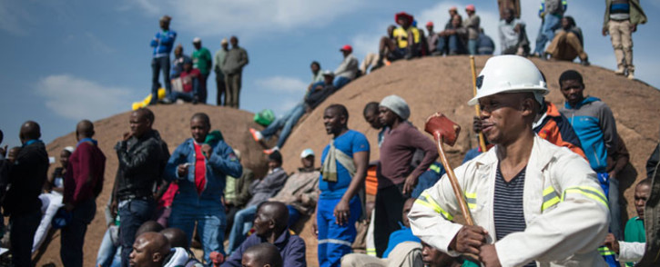 FILE: Miners gather during commemorations to mark the fourth anniversary of the Marikana Massacre in Rustenburg on August 16, 2016. Picture: AFP