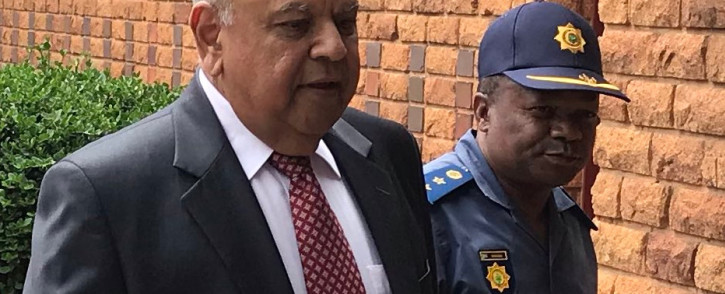 Pravin Gordhan arrives at the Brooklyn Police Station on 26 November 2018 to open criminal cases against EFF leader Julius Malema. Picture: Barry Bateman/EWN