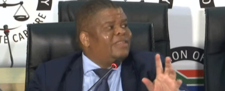 Former State Security Minister David Mahlobo testifying at the state capture commission on 19 May 2021. Picture: SABC Digital News/YouTube screengrab.