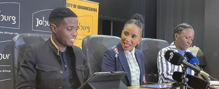 Joburg Mayor Mpho Phalatse is giving an update on the latest regarding RDP housing scams taking place in the city. Picture: Veronica Mokhoali/EWN.