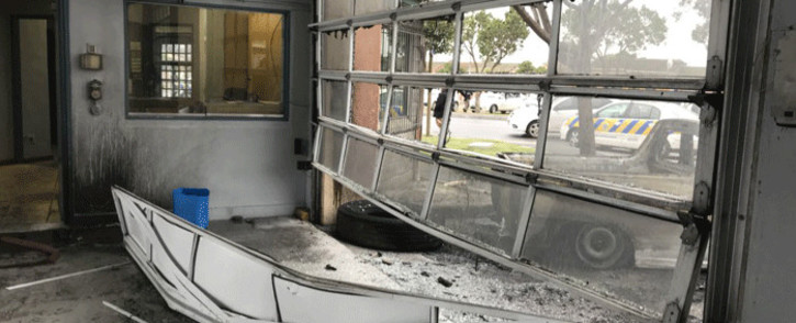 The Gugulethu Fire Station after being torched by protesters on 12 July 2018. Picture: Lauren Isaacs/EWN