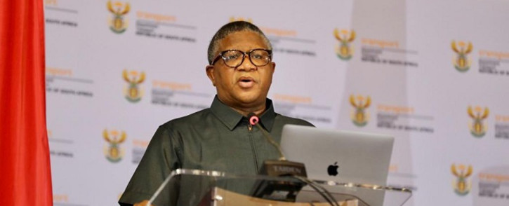 Transport Minister Fikile Mbalula presenting an assessment to the nation on the state of transport entities and the sector’s contribution towards the economic recovery on Friday, 26 November 2021. Picture: Fikile Mbalula/Twitter.