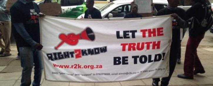 FILE: Right to Know Campaigners. Picture: Masego Rahlaga/EWN.