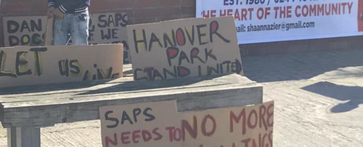 FILE: Posters seen during a march in Hanover Park on 26 August 2017, arranged by the Civic Association. Picture: Monique Mortlock/EWN