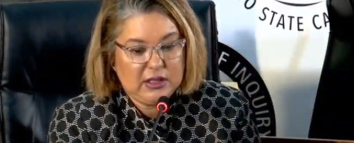 A screengrab of former head of legal and compliance at Eskom, Suzanne Daniels, appearing at the state capture inquiry on 15 September 2020. picture: SABC/YouTube
